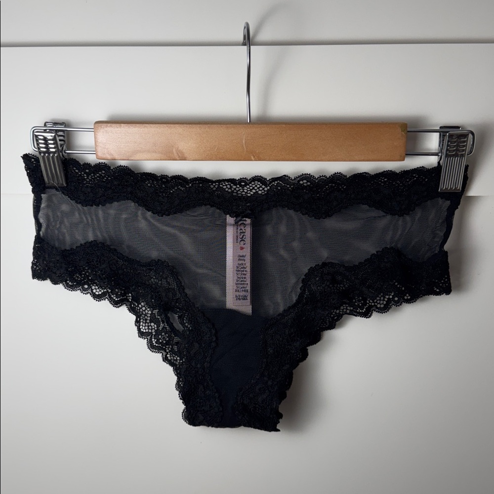 Victoria's Secret Sheer Black Lace Panty